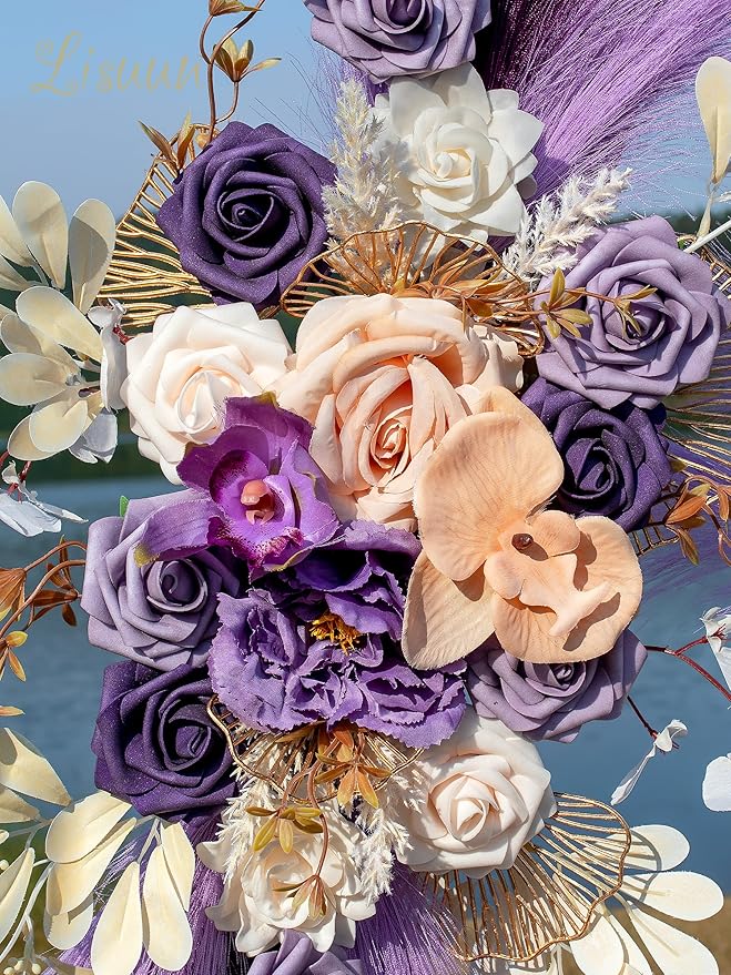 Wedding Arch Flowers, Artificial Flowers for Decoration, Large Flower Swag for Boho Styles Wedding Ceremony Floral Decor - Pack of 2