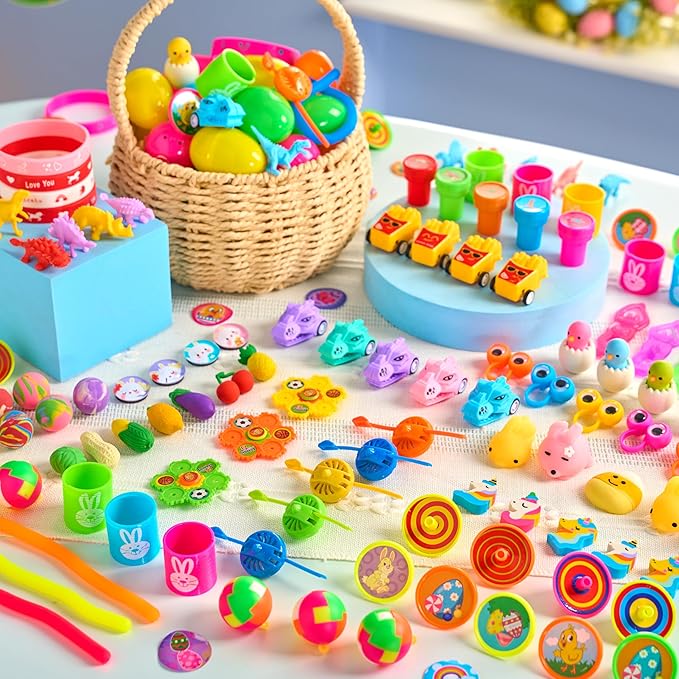 JOYIN 160 PCS Prefilled Easter Eggs with Assorted Toys for Easter Egg Hunt Supplies, Basket Stuffers, Classroom Prizes, Party Favor
