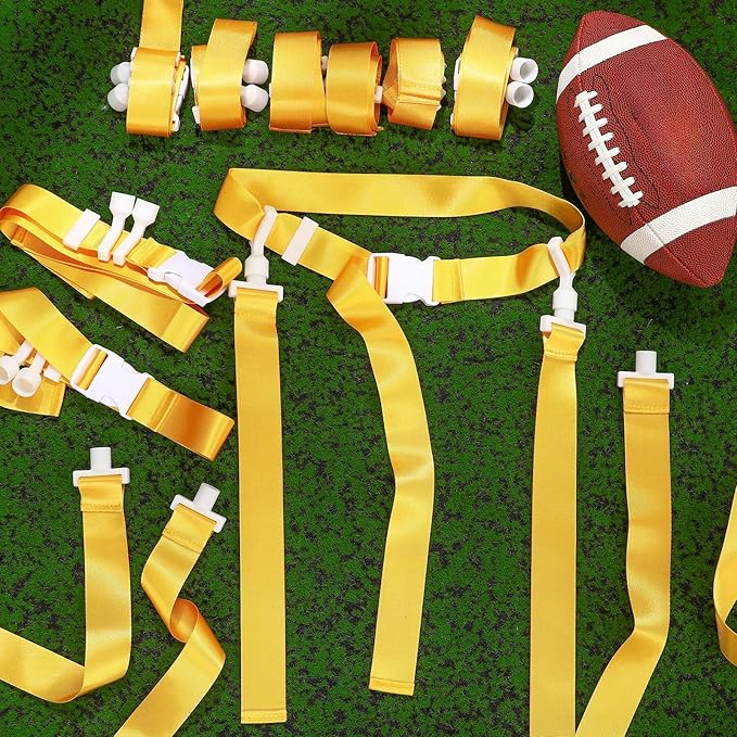 Peryiter 2/12/24/36 Player Flag Football Belt, Adjustable Football Belts and Flags for Kids Youth Adult Sport Team Training