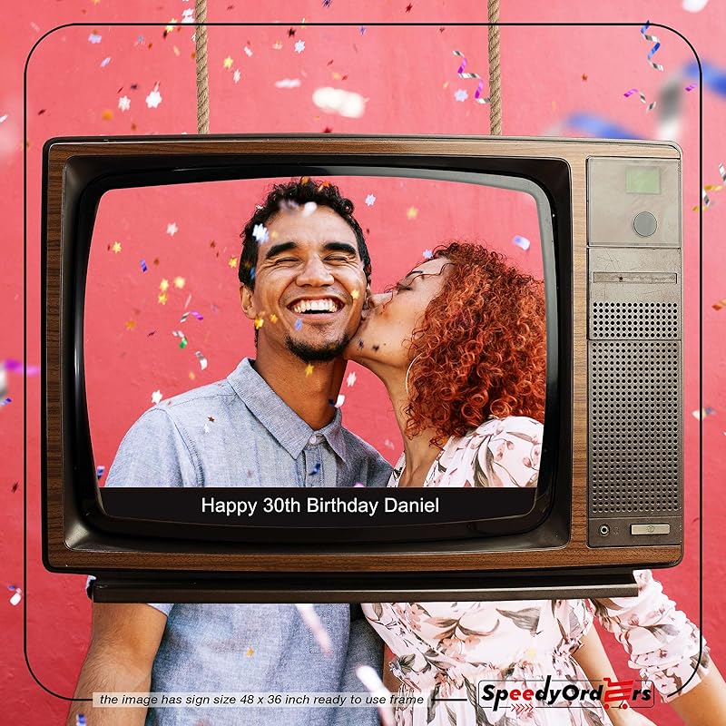 Custom Retro TV Set Photo Booth Prop, Personalized Social Media Television, Telly Screen Photobooth, Retro Selfie Frame, Home Decorations, Birthday Party Supply TV Show Frame