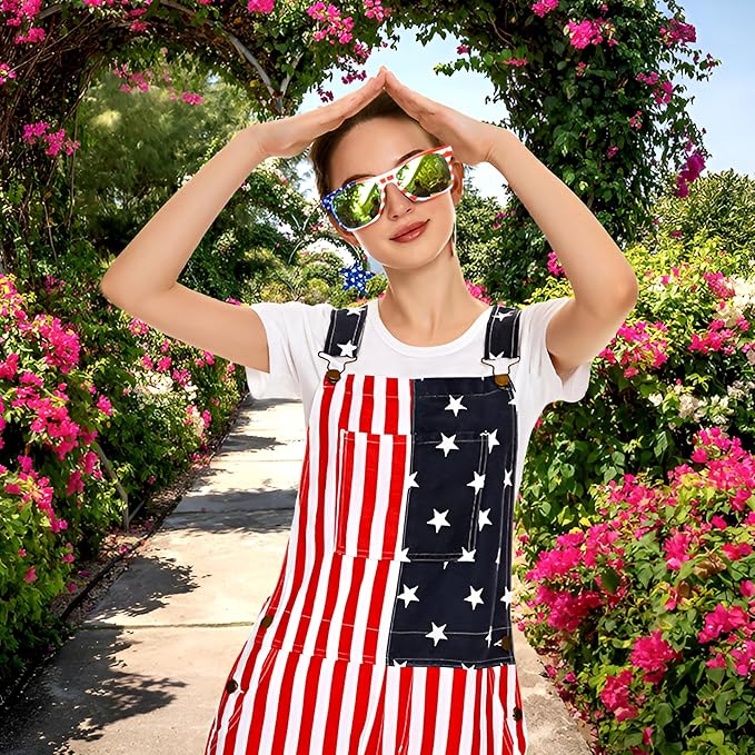 Fsmiling Bulk American Sunglasses USA Flag Sunglasses Patriotic Sunglasses-10/24Pack