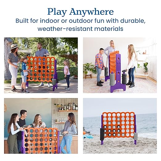 ECR4Kids Jumbo 4-To-Score, Giant Game, Orange, Purple