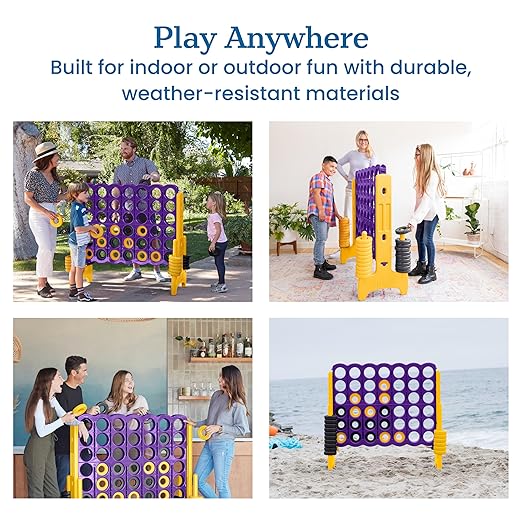 ECR4Kids Jumbo 4-To-Score, Giant Game, Purple/Gold