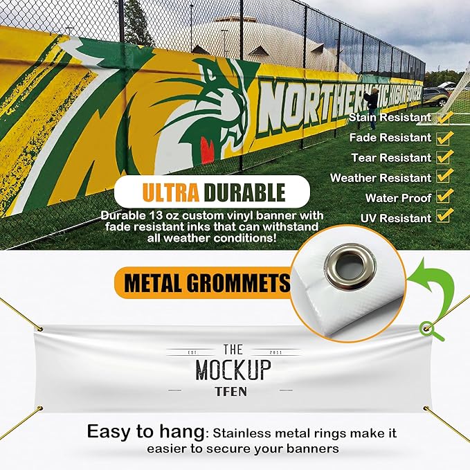 Custom Banner 4ft x 7ft Custom Vinyl Banner for Indoor & Outdoor Use - Full Color 13 Oz Sign - Personalized with High-Resolution Images, Text