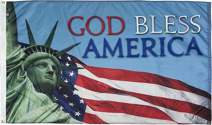 FlagSource God Bless America Nylon Decorative Flag, Made in The USA, 3x5'