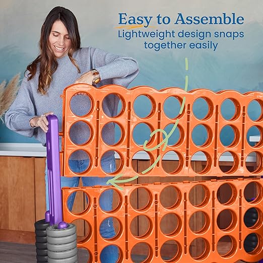ECR4Kids Jumbo 4-To-Score, Giant Game, Orange, Purple