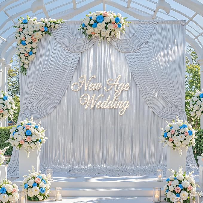 Besutolife 30×10 FT Silver Sequin Backdrop Curtains, Wrinkle-Free Heavy Party Backdrop Drapes No-shed Glitter Background for Wedding Birthday Graduation Bridal Baby Shower Christmas Photography Stage