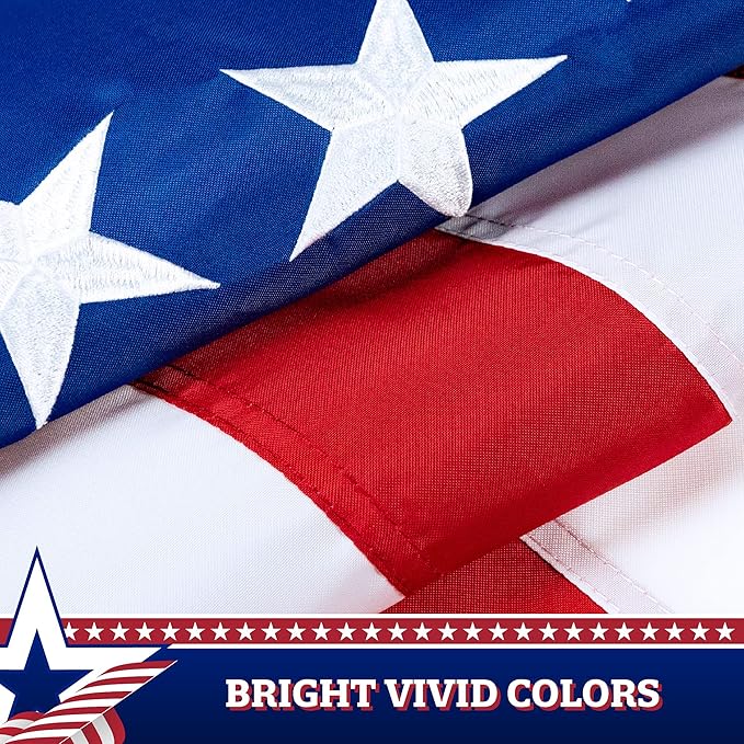 G128 – 3 Pack: Betsy Ross American Patriotic Bunting & Flag Pulldown, 13 Embroidered Stars in Circle Pattern with 5 Fully Sewn Stripes, decorative bunting, 20" x8', Red/White/Blue