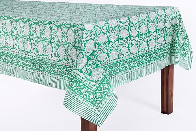 ATOSII Cotton Tablecloth 72 X 140 Inches Meadow Green