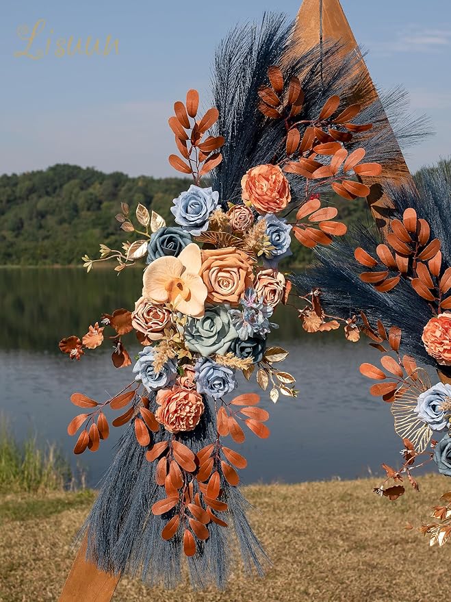 Wedding Arch Flowers, Artificial Flowers for Decoration, Large Flower Swag for Boho Styles Wedding Ceremony Floral Decor - Pack of 2