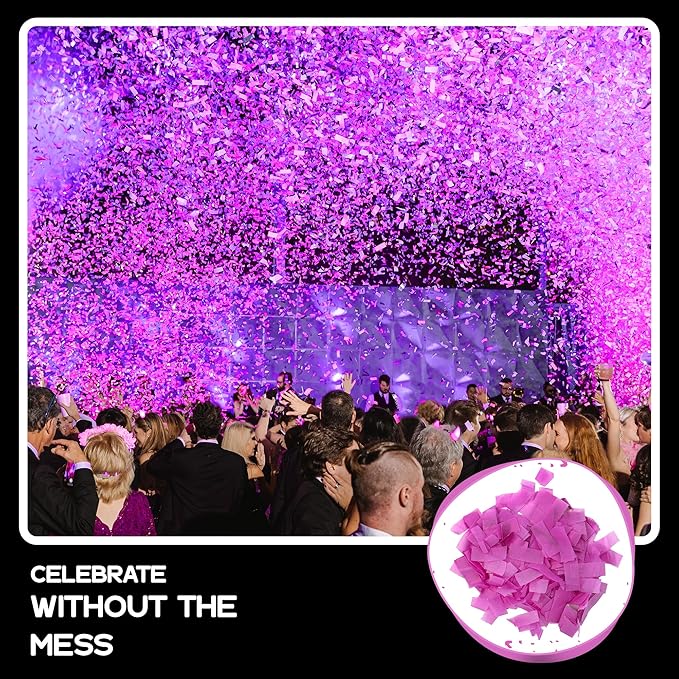 Ultimate Confetti, Pink Biodegradable Confetti - Rectangular Fluttering Tissue Paper Confetti for Cannon and Launcher use – Best for Gender Reveal, Parties, Concerts and Weddings - 20 lb, 320 oz