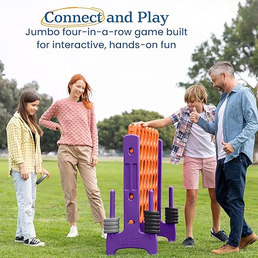 ECR4Kids Jumbo 4-To-Score, Giant Game, Orange, Purple