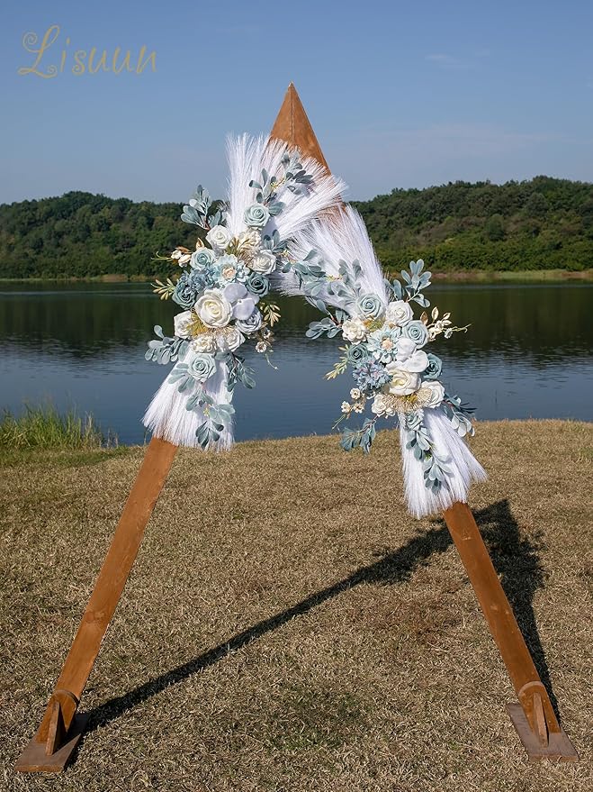 Wedding Arch Flowers, Artificial Flowers for Decoration, Large Flower Swag for Boho Styles Wedding Ceremony Floral Decor - Pack of 2