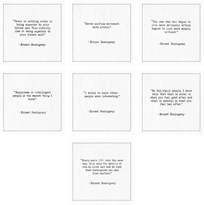 Five Star Hemingway Quotes | White Cotton Cocktail Napkins | 50 Luxury Disposable Beverage Napkins with Witty Bar Quotes | Drink Napkins for Parties, Bars, Weddings & Game Nights