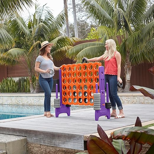 ECR4Kids Jumbo 4-To-Score, Giant Game, Orange, Purple