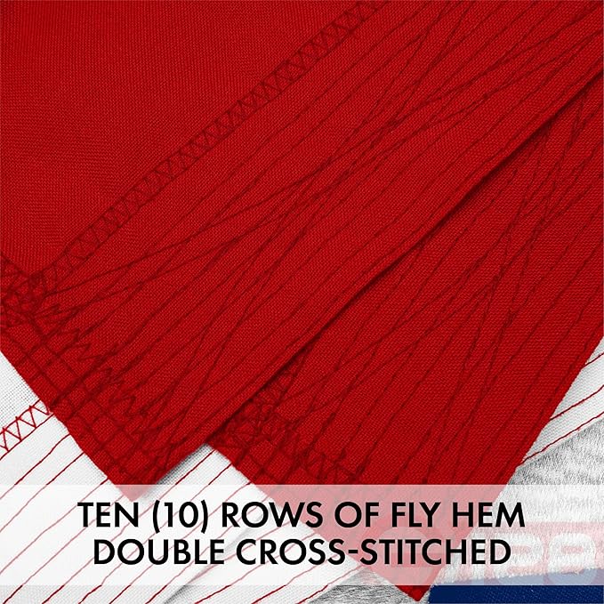 G128 15x25 Ft American USA Flag Deluxe TearProof Series, Featuring Super Tough Spun Polyester, Embroidered Stars, American Flag For Outside High Winds | Back to School Decor