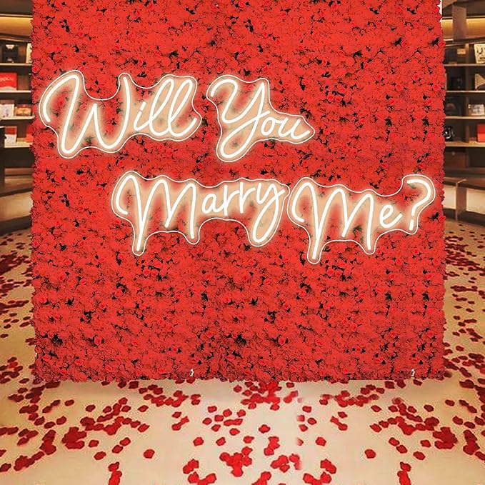 Super Large Neon Signs Will You Marry Me for Wedding Proposal Marry Me Sign Led Neon Light Sign Decor for Engagement Birthday Party Bar Bedroom Wall Art for Wife 80.1X12.4INCH