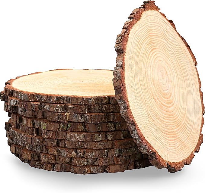 Set of (16) 11-13 inch Large Wood Slices for centerpieces! Wood Slice centerpieces, Wood Rounds, Tree Slices (11-13 inch Set of 16)