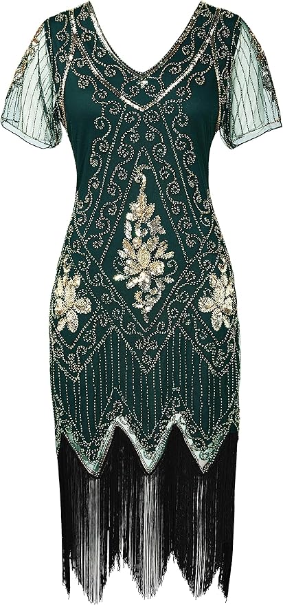 BABEYOND Great Gatsby Dresses for Women Plus Size Cocktail Dress 1920s Flapper Costume for Women