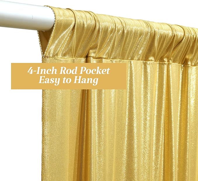 Besutolife 40×10 FT Gold Sequin Backdrop Curtains, Wrinkle-Free Heavy Party Backdrop Drapes No-shed Glitter Background for Wedding Birthday Graduation Bridal Baby Shower Christmas Photography Stage