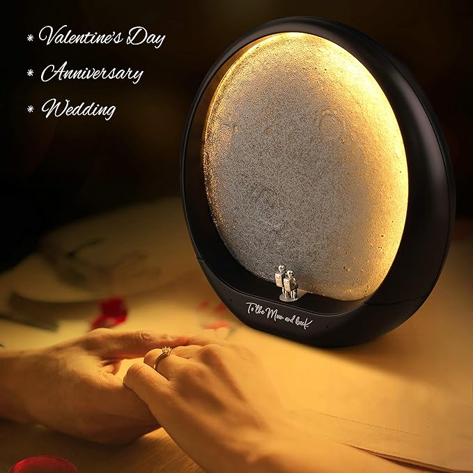 mamre Moon Décor Lamp Anniversary Dating Valentine’s Day Gift Ideas Astronomy Artwork, to The Moon and Back