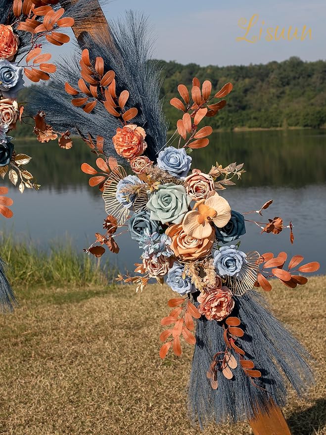 Wedding Arch Flowers, Artificial Flowers for Decoration, Large Flower Swag for Boho Styles Wedding Ceremony Floral Decor - Pack of 2