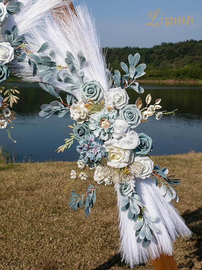 Wedding Arch Flowers, Artificial Flowers for Decoration, Large Flower Swag for Boho Styles Wedding Ceremony Floral Decor - Pack of 2