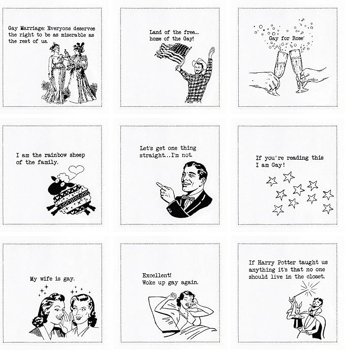 Five Star Funny Pride Graphics Quotes | White Cotton Cocktail Napkins | 50 Luxury Disposable Beverage Napkins with Witty Bar Quotes | Drink Napkins for Parties, Bars, Weddings & Game Nights