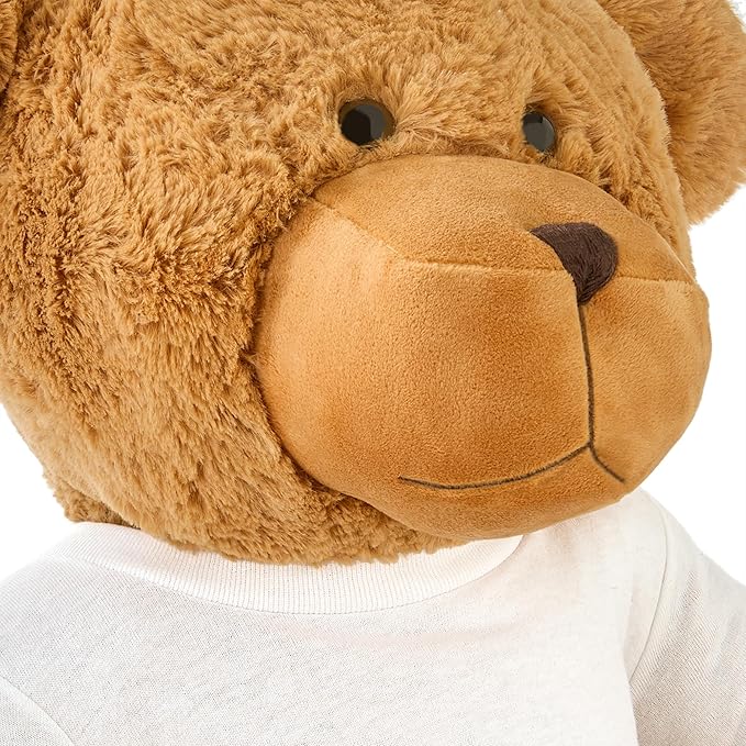 Let's Make Memories Personalized Teddy Bear Gram - Plush Stuffed Animal with Custom Tshirt - Birthday, Valentines Day - Create Your Own Message T-Shirt Bear - Oversized