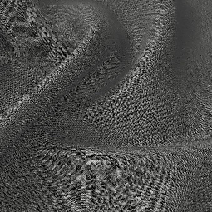 D'Moksha Homes Charcoal Grey Linen Tablecloth for Rectangle Tables 60 x 102 Inch - Classic Hemstitch 100% Pure Linen Grey Table Cloth - Machine Washable Dining Tablecloth for Spring, Easter