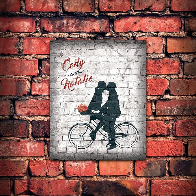 Personal-Prints BUILT FOR TWO | Personalized Romantic Canvas Art Gift with Your Names | Custom for Valentine’s Day or Wedding Anniversary (11"x14" Stretched Canvas)