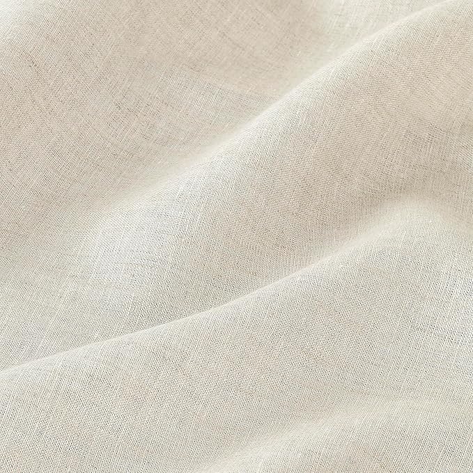 D'Moksha Homes Light Natural Linen Tablecloth 54 x 72 Inch - 100% Pure Linen Natural Table Cloth for Rectangle Tables - Classic Hemstitch, Machine Washable Tablecloth for Valentines, Spring, Easter