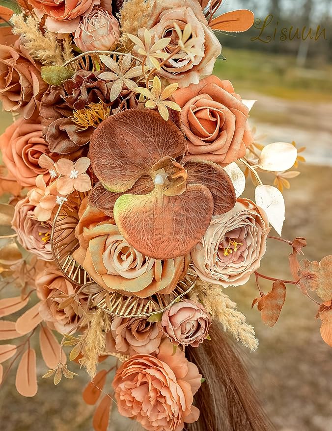 Wedding Arch Flowers, Artificial Flowers for Decoration, Large Flower Swag for Boho Styles Wedding Ceremony Floral Decor - Pack of 2