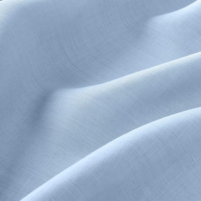 D'Moksha Homes Powder Blue Linen Tablecloth 60 x 84 Inch - 100% Pure Linen Table Cloth for Rectangle Tables - Machine Washable Cloth Tablecloth for Spring, Easter