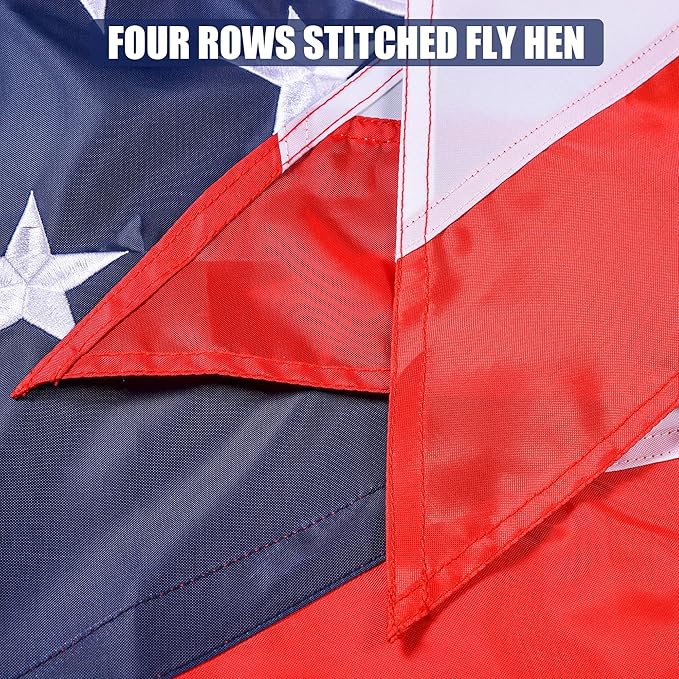 Ohio State Flag 6x10 Ft, Deluxe Embroidered Heavy Duty Nylon Durable OH Outside Flags, Indoor/Outdoor, Sewn Stripes and Brass Grommets