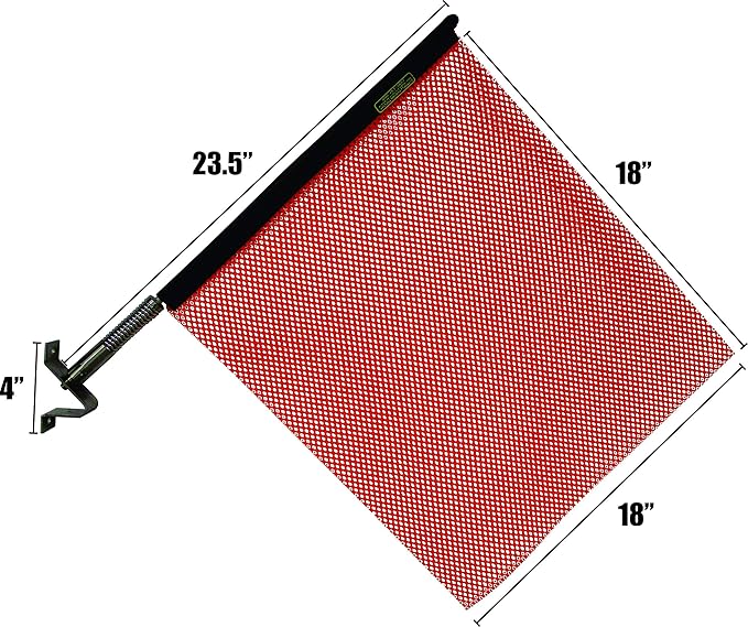 Oversize Warning Products - Quickmount Flag and Bracket - Made in USA - Warning & Safety Flag for Truck, Trailer and Pilot Cars (Orange, 2 Pack)