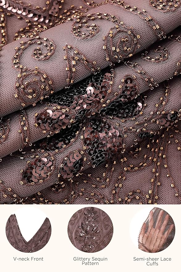 BABEYOND Great Gatsby Dresses for Women Plus Size Cocktail Dress 1920s Flapper Costume for Women