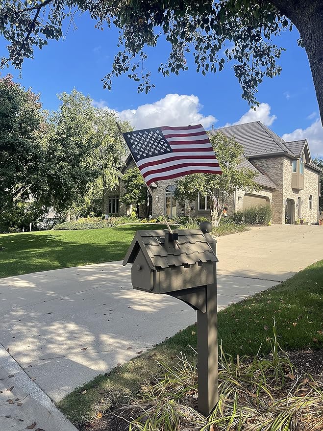 Handheld Spearhead American Flags - 12 x 18 inch. Handheld Stick Flags with SpearTop Great for Patriotic Decorations or Celebrations. Made in the USA (Qty-12)