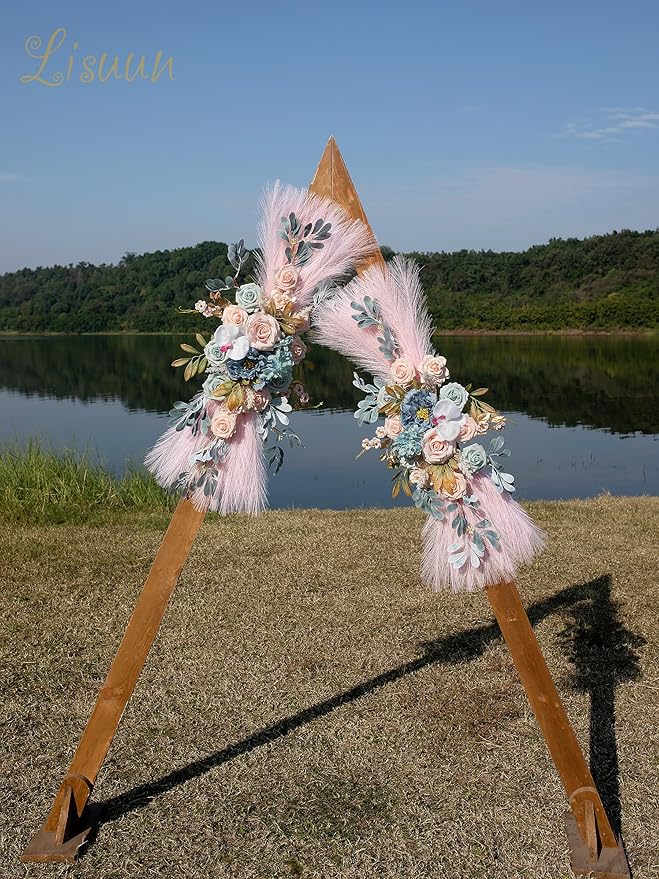 Wedding Arch Flowers, Artificial Flowers for Decoration, Large Flower Swag for Boho Styles Wedding Ceremony Floral Decor - Pack of 2