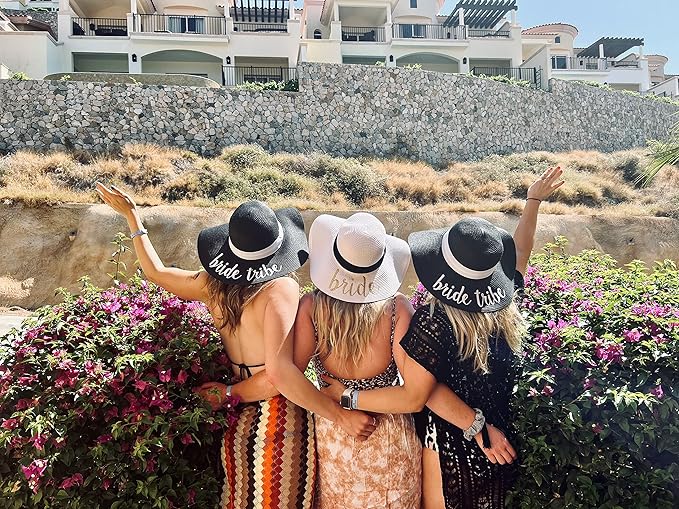 Funky Junque Bridal Hat for Bachelorette Party Wedding Honeymoon and Beach UPF 50