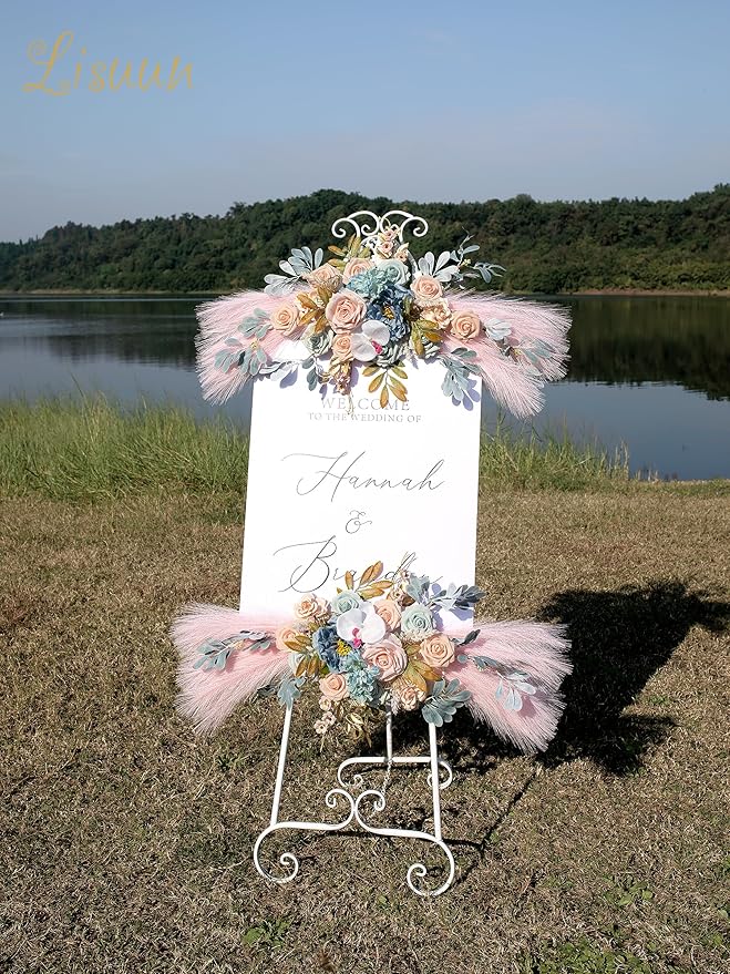 Wedding Arch Flowers, Artificial Flowers for Decoration, Large Flower Swag for Boho Styles Wedding Ceremony Floral Decor - Pack of 2